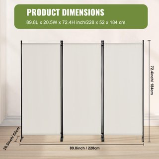Biombo VEVOR 3 Paneles Blanco