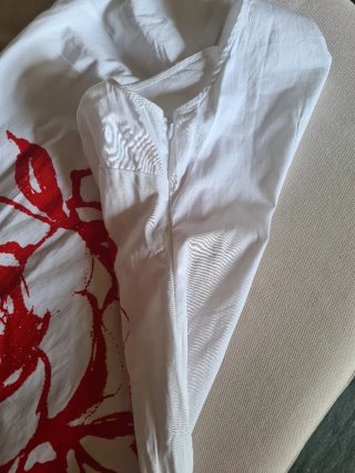 Abito estivo bianco stampa rossa