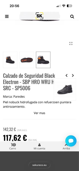 Bota seguridad Paredes BlackElectron SBP HRO WR