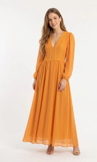 Vestido largo naranja Marta en Brazil