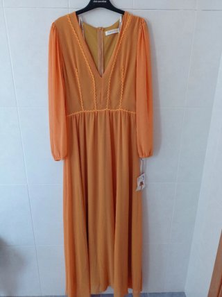 Vestido largo naranja Marta en Brazil