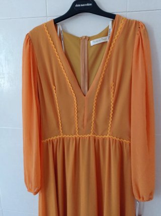 Vestido largo naranja Marta en Brazil