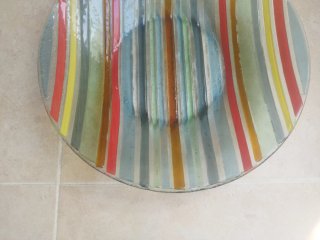 Cuenco de vidrio decorativo vintage multicolo 31cm