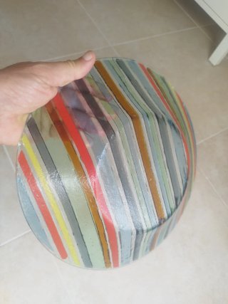 Cuenco de vidrio decorativo vintage multicolo 31cm