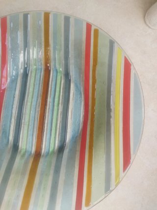 Cuenco de vidrio decorativo vintage multicolo 31cm