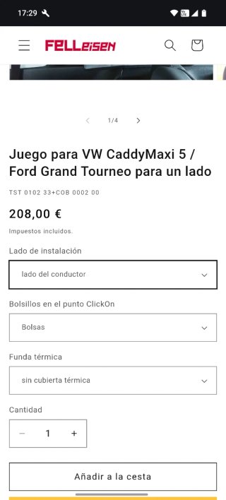 Bolsas Felleisen Caddy 5 Ford Grand Tourneo connec