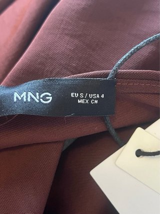 Vestido asimétrico fular marrón Mango
