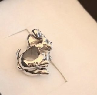 Pandora Charm Perro Corazón Hueso Plata
