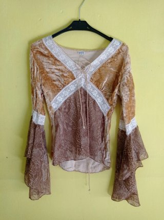 Blusa mujer manga larga encaje