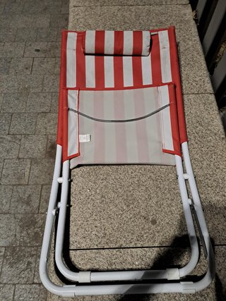 Hamaca ERGONOMICA roja y blanca MEDIANA tumbona