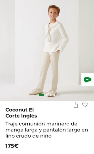 Traje marinero comunión niño beige Talla 8