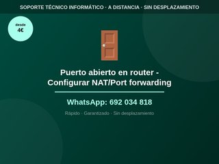 Puerto abierto en router - Configurar NAT/Port forwarding