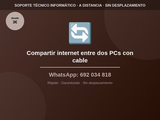 Compartir internet entre dos PCs con cable