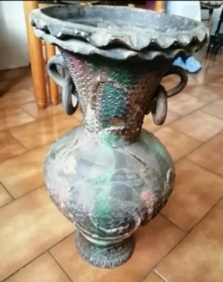 Jarrón de cerámica multicolor