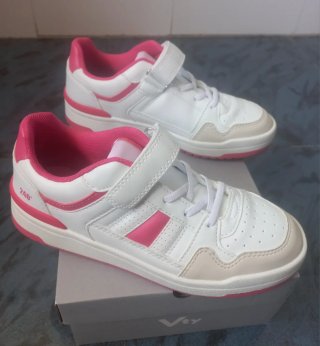 Deportivas VTY Talla 34 Blancas y Rosas