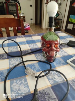 Lampada da tavolo forma di teschio