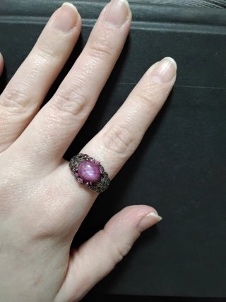 Anillo Plata 925 Rubí estilo vintage