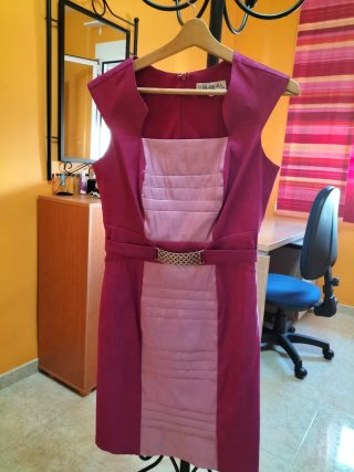 Vestido OLIMARA rosa y morado