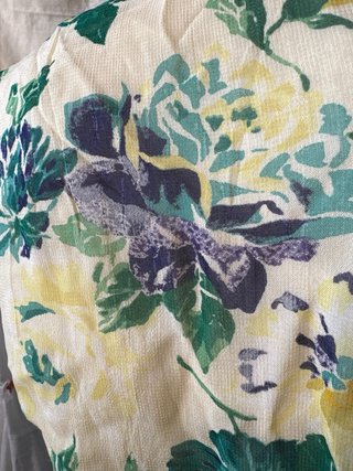 Top floreale incrociato chiffon vintage