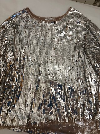 Blusa lentejuelas plateadas