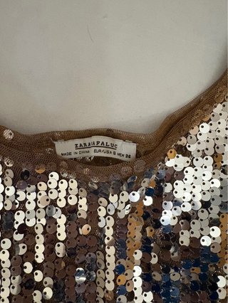 Blusa lentejuelas plateadas