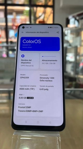 Oppo Reno8 Negro 5G 256GB 8GB RAM