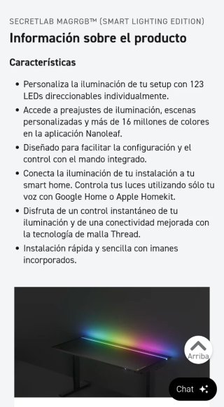 Escritorio Secretlab Magnus XL Tira LED