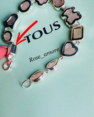 Pulsera Tous piedras rosas y plata