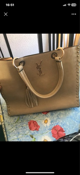 Bolso YSL Beige y Dorado