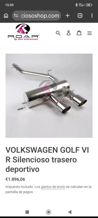 Escape trasero golf VI R marca don sicencioso