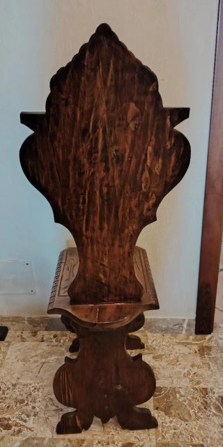 Set 4 Sedie Legno Intarsiato '900