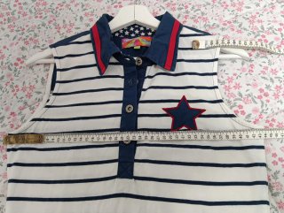 Polo sin mangas rayas estrellas Talla M