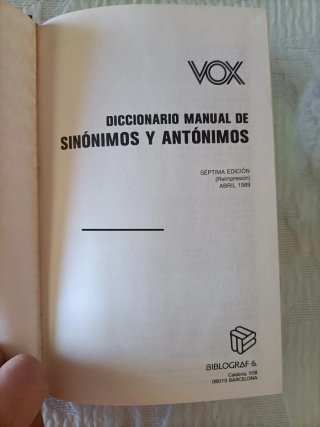 Diccionario Vox sinónimos y antónimos