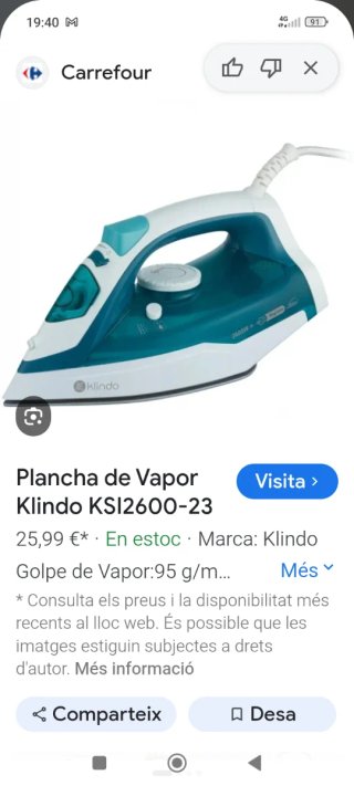 Plancha de vapor Kliindo 2400W