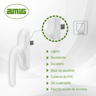 Manilla aluminio pvc para ventanas oscilobatientes