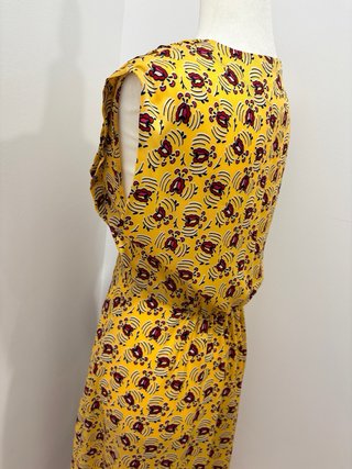 Vestido Zara Estampado Amarillo y Rojo