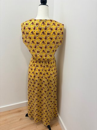 Vestido Zara Estampado Amarillo y Rojo