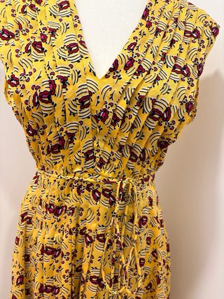 Vestido Zara Estampado Amarillo y Rojo