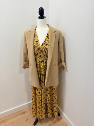 Vestido Zara Estampado Amarillo y Rojo