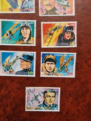 Serie francobolli vintage Eroi dell'Aria