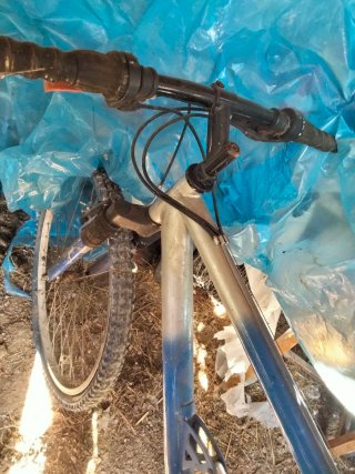 Bicicleta de montaña azul