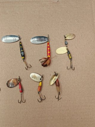 9 pezzi cucchiaini da pesca vintage