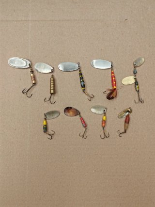9 pezzi cucchiaini da pesca vintage