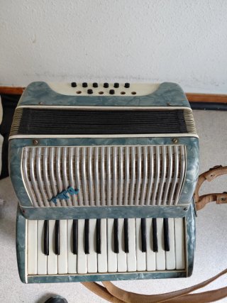 Acordeón Vintage Azul y Blanco