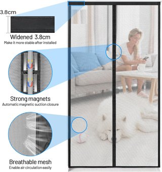Mosquitera puerta magnética cierre automático