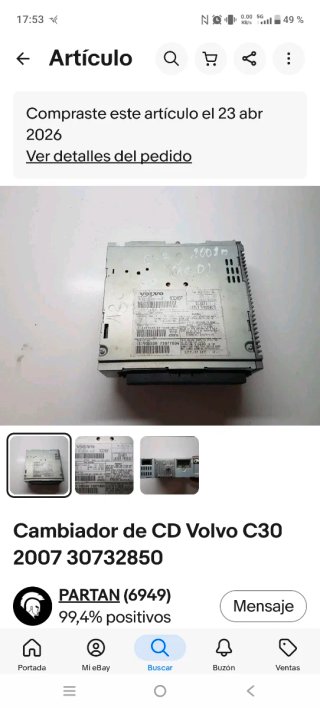 Cambiador CD Volvo C30 2007 30732850