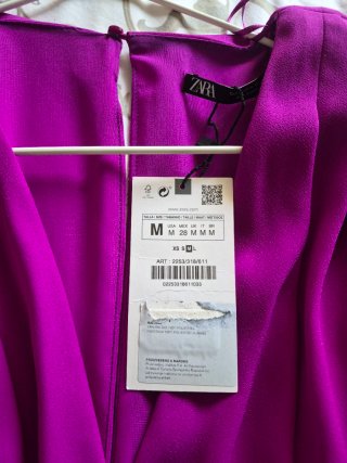 Vestido fiesta Zara morado talla M