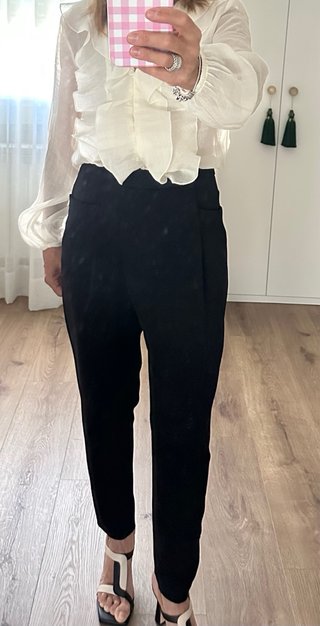 Blusa Zara volantes blanca