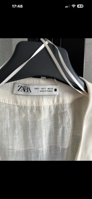 Blusa Zara volantes blanca