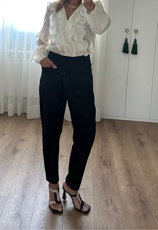 Blusa Zara volantes blanca